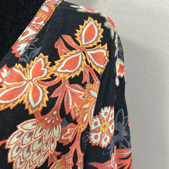 Free people Miranda dark floral midi dress boho button front Women’s size 4 - Picture 5 of 16